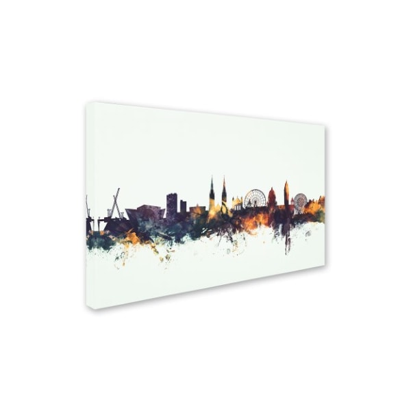 Michael Tompsett 'Belfast Northern Ireland Skyline' Canvas Art,30x47